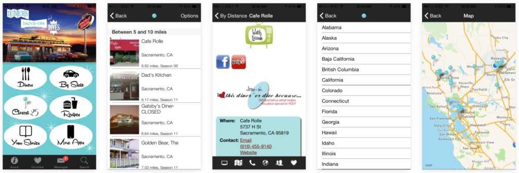 diners, drive-ins and dives app screenshots